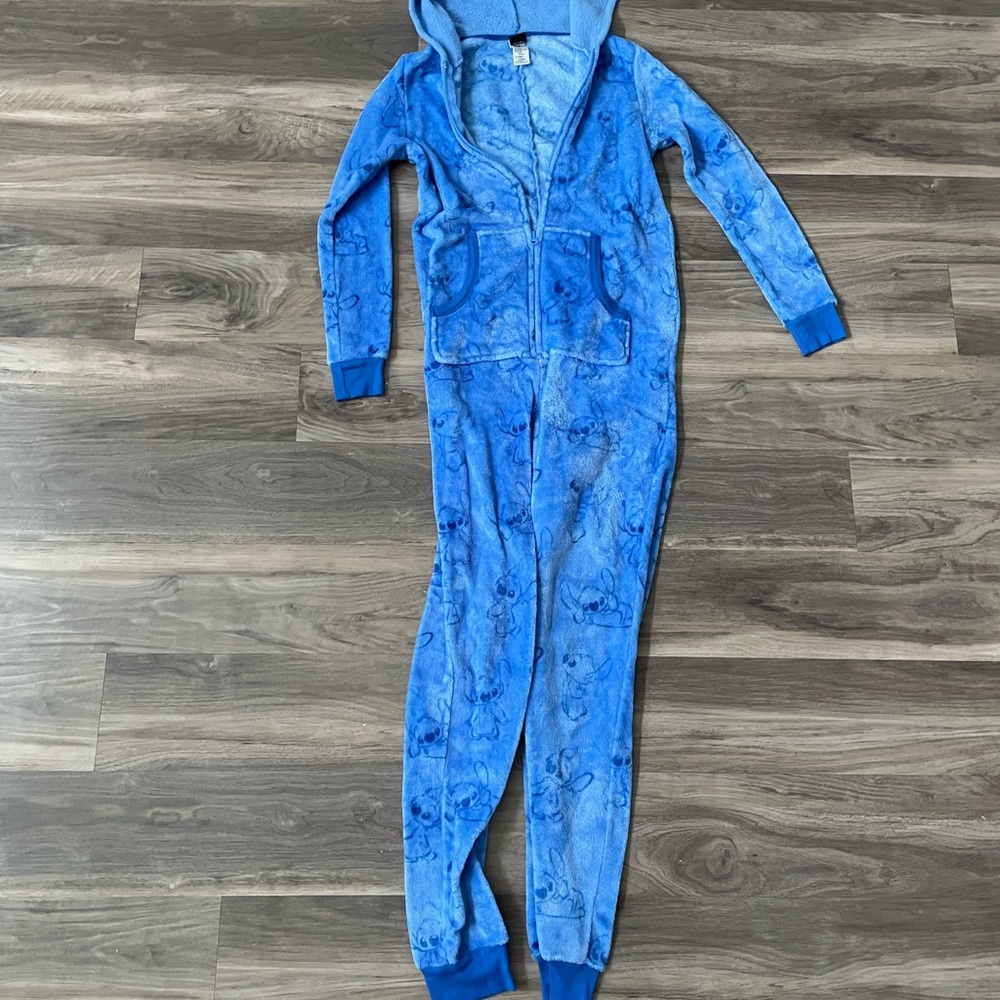 Vibrant Blue Footie One Piece with Cozy Fleece Material